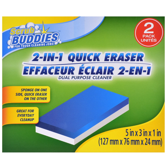 2-ct. Packs of Scrub Buddies 2-in-1 Quick Eraser Sponges