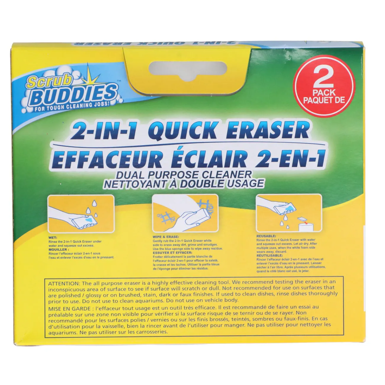 2-ct. Packs of Scrub Buddies 2-in-1 Quick Eraser Sponges